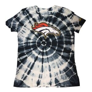 Nike Denver Broncos T-Shirt Mens Large Black Tie-Dye Super Bowl 50 Graphic
